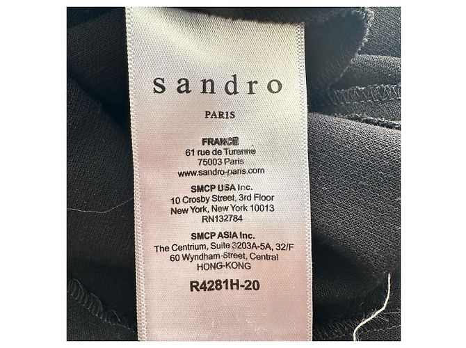Sandro Langarm-Minikleid aus schwarzem Polyester - Ansicht 3