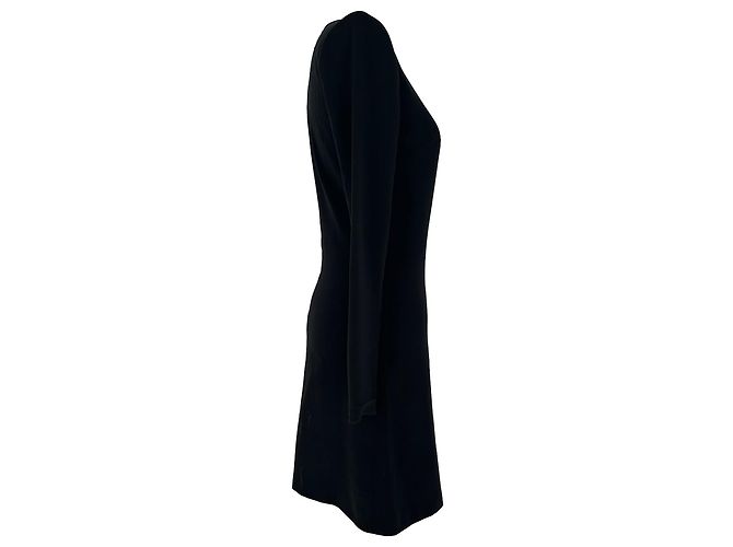 Sandro Langarm-Minikleid aus schwarzem Polyester - Ansicht 8