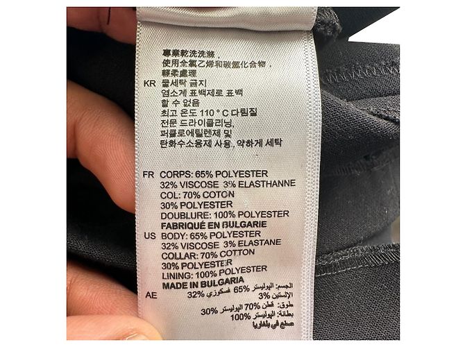 Sandro Langarm-Minikleid aus schwarzem Polyester - Ansicht 9