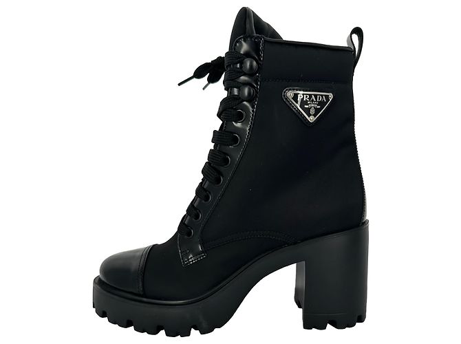 Botas de combate Prada Re-Nylon en nailon negro - vista 15