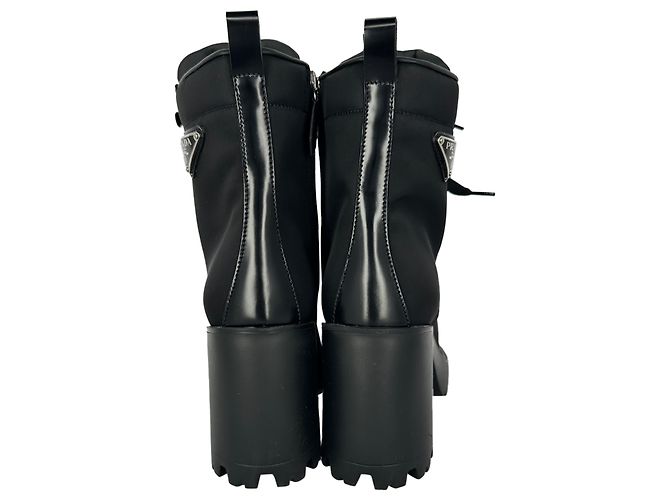 Botas de combate Prada Re-Nylon en nailon negro - vista 17