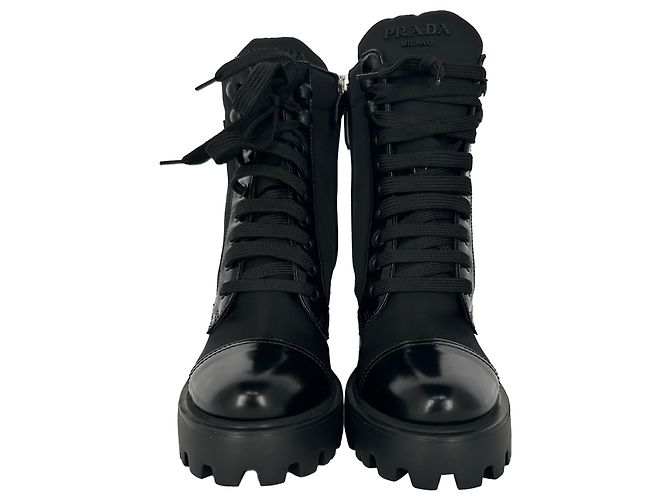 Botas de combate Prada Re-Nylon en nailon negro - vista 2