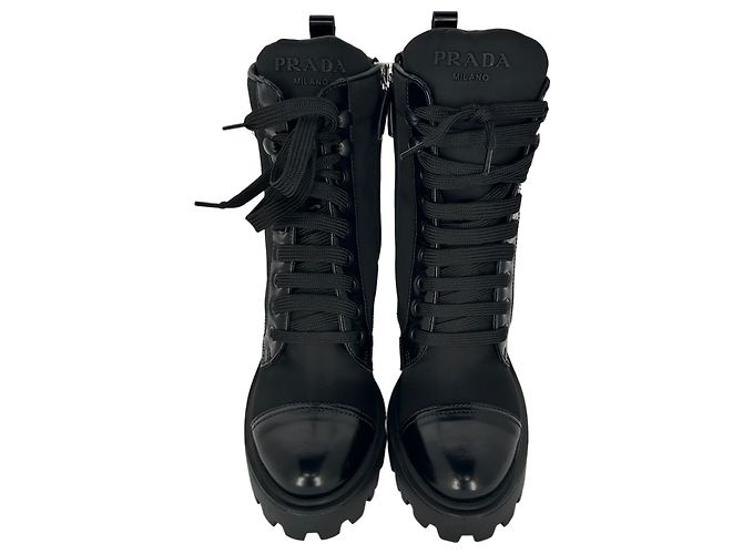 Botas de combate Prada Re-Nylon en nailon negro - vista 20