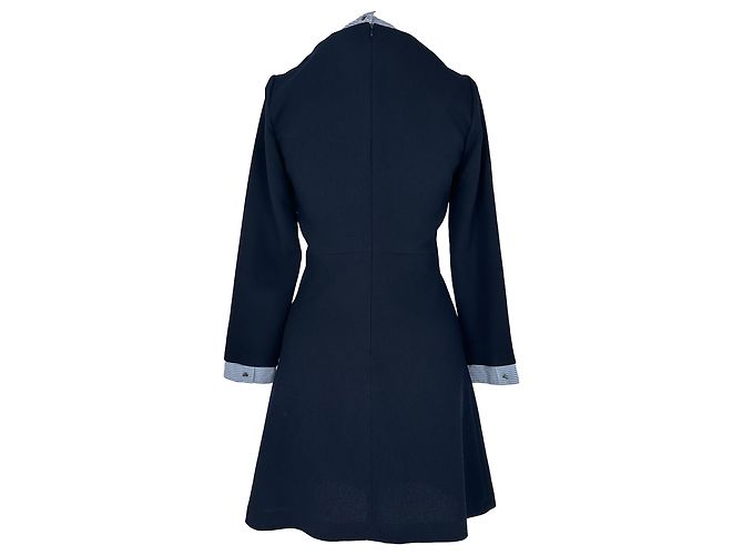 Mini abito a maniche lunghe Sandro in poliestere blu navy - vista 2