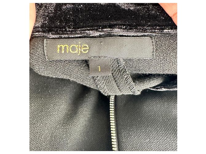 Mini abito a maniche lunghe con zip Maje in poliestere nero - vista 9