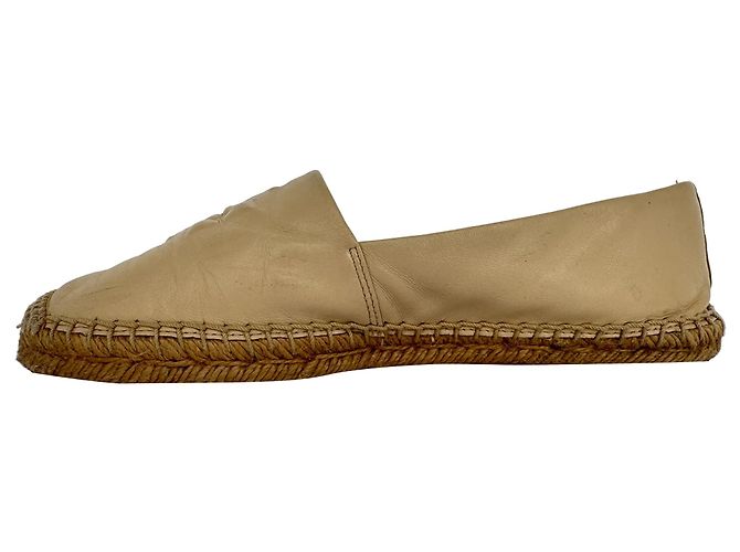 Espadrillas basse Tory Burch Logo in pelle beige - vista 10