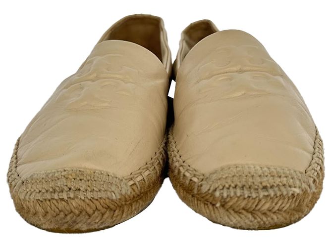 Espadrillas basse Tory Burch Logo in pelle beige - vista 2