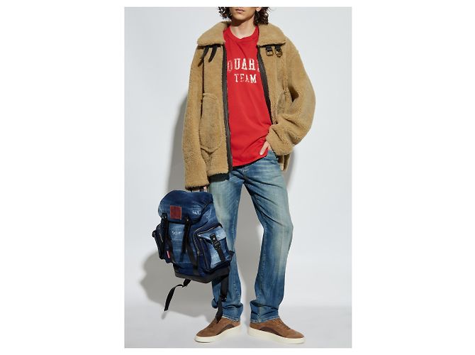 T-shirt rossa con logo Dsquared2 in cotone - vista 2