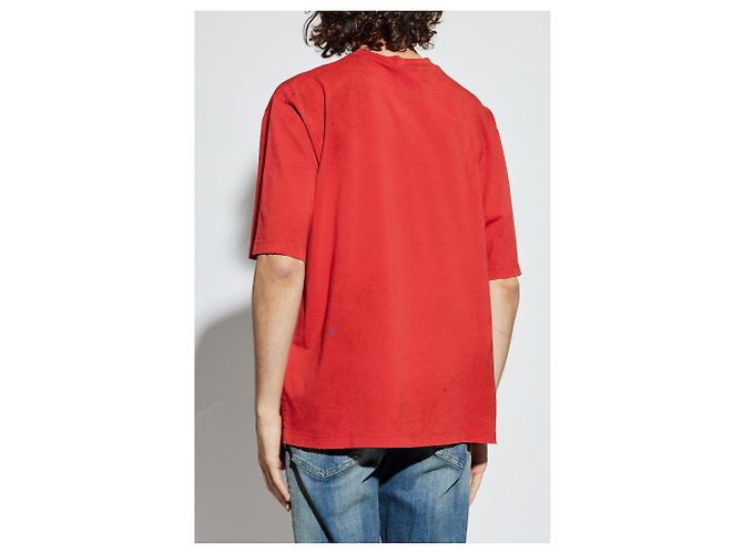 T-shirt rossa con logo Dsquared2 in cotone - vista 4