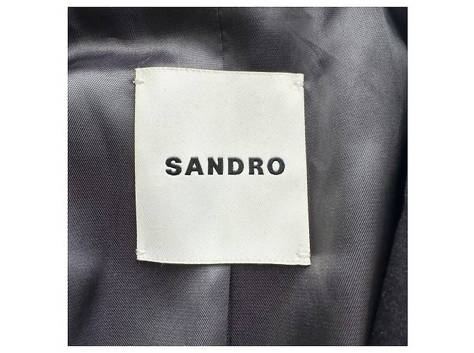 Blazer simple boutonnage Sandro en laine noire - vue 5