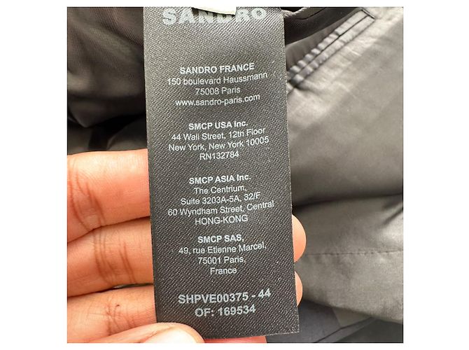 Blazer simple boutonnage Sandro en laine noire - vue 7