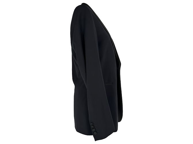 Blazer simple boutonnage Sandro en laine noire - vue 8