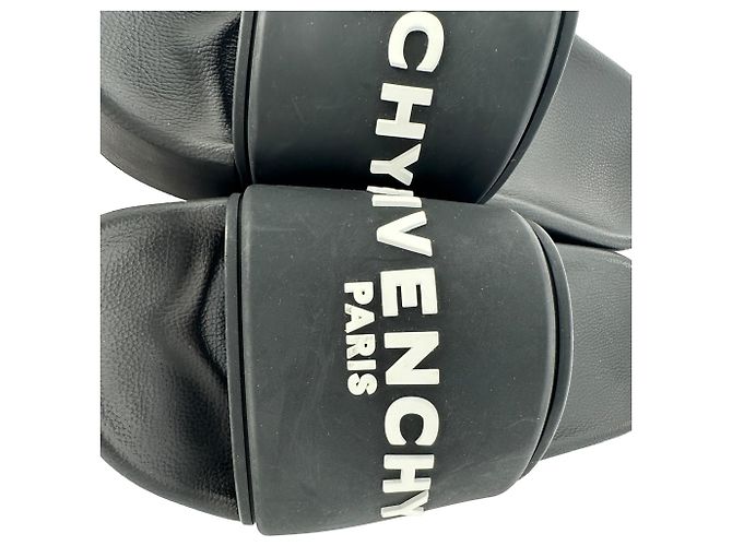 Givenchy Logo Platform Slide Sandals in Black Rubber - view 15