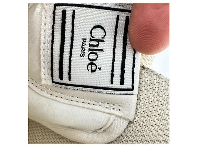 Sneakers alte Chloé Kick in camoscio marrone e bianco - vista 14