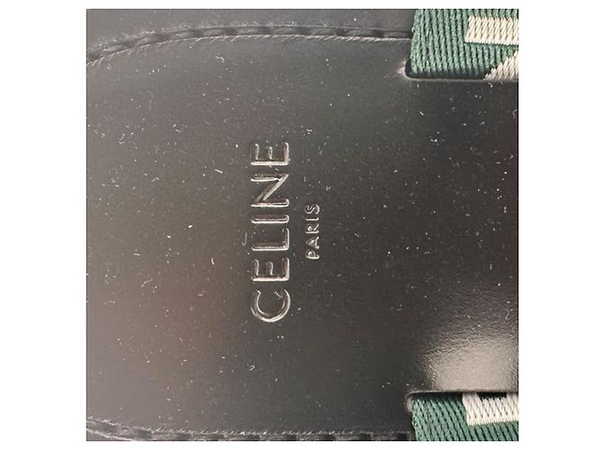 Céline Sandali con cinturino Celine Leo in tela verde - vista 12