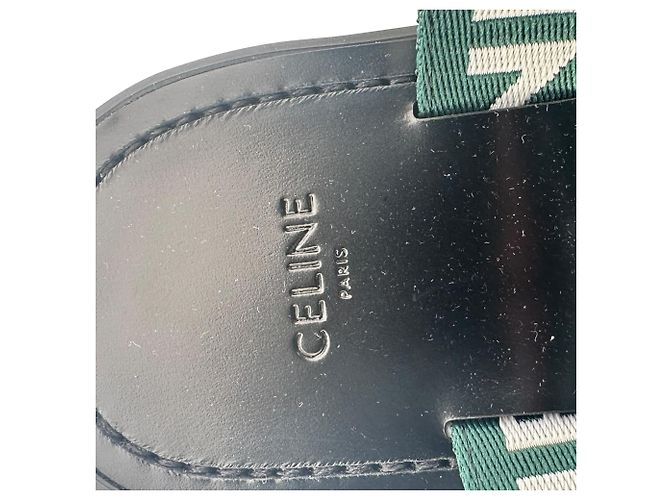 Céline Sandali con cinturino Celine Leo in tela verde - vista 15