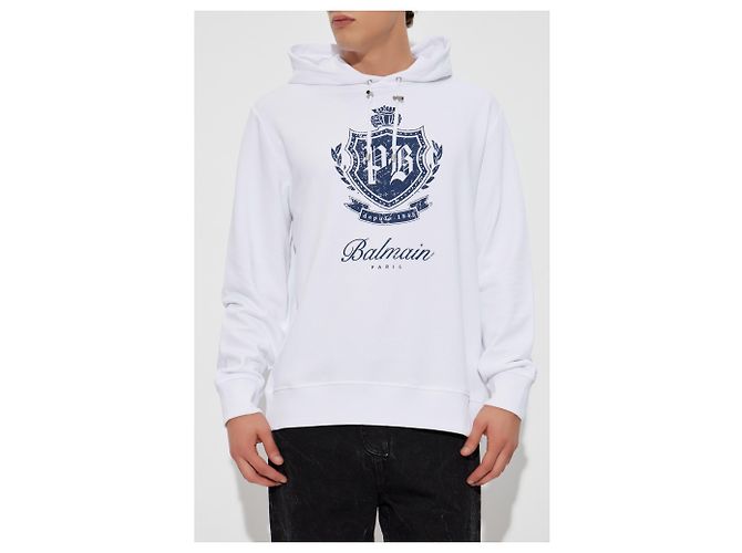 Balmain Hoodie aus weißer Baumwolle - Ansicht 3