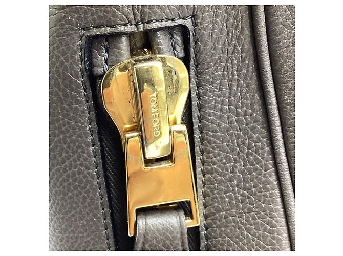 Borsa a tracolla Jennifer Large Tom Ford in pelle grigia - vista 12