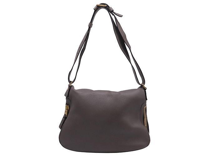 Borsa a tracolla Jennifer Large Tom Ford in pelle grigia - vista 4
