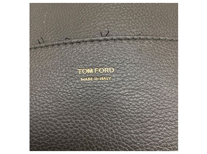 Borsa a tracolla Jennifer Large Tom Ford in pelle grigia - vista 9
