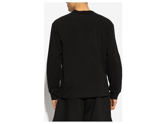 T-shirt nera a maniche lunghe Dsquared2 Icon logo cotone - vista 4