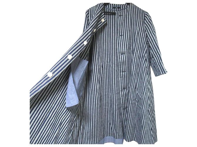Autre Marque Abrigo sin cuello de rayas 45R - vista 4