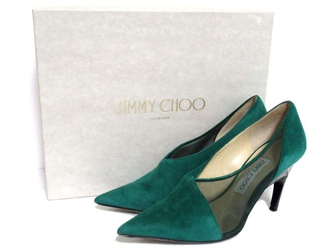 Décolleté a punta in camoscio e mesh Jimmy Choo - vista 14