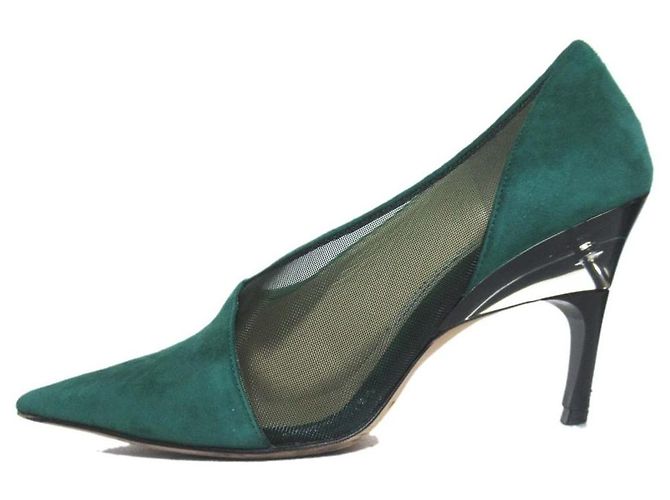 Décolleté a punta in camoscio e mesh Jimmy Choo - vista 2