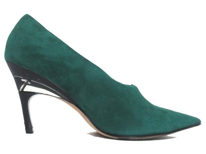 Décolleté a punta in camoscio e mesh Jimmy Choo - vista 3