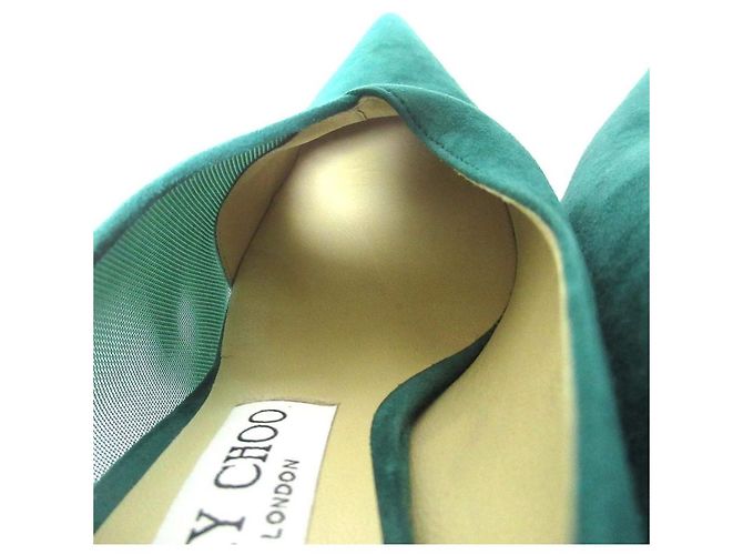 Décolleté a punta in camoscio e mesh Jimmy Choo - vista 9