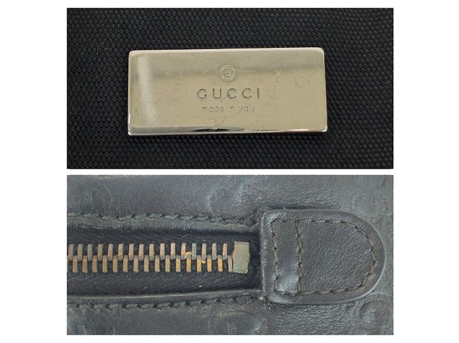 Clutch Gucci Guccissima in pelle e canvas - vista 7