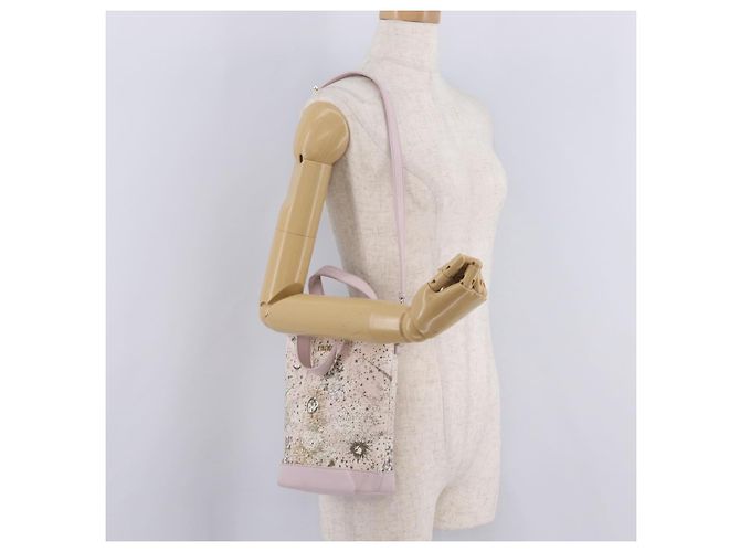 Christian Dior Hand Bag Canvas 2way Pink Gold - vista 27