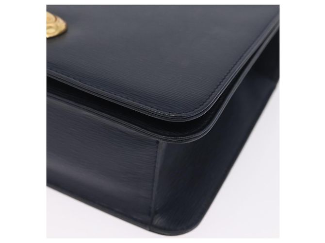 Chloé Chloe Chain Shoulder Bag Leather Navy Gold - vista 12