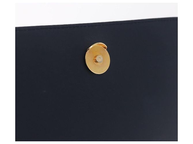 Chloé Chloe Chain Shoulder Bag Leather Navy Gold - vista 18