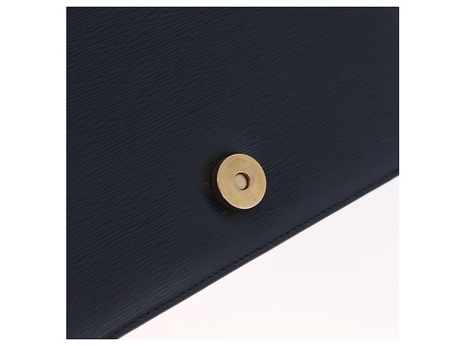 Chloé Chloe Chain Shoulder Bag Leather Navy Gold - vista 19