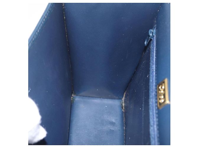 Chloé Chloe Chain Shoulder Bag Leather Navy Gold - vista 23