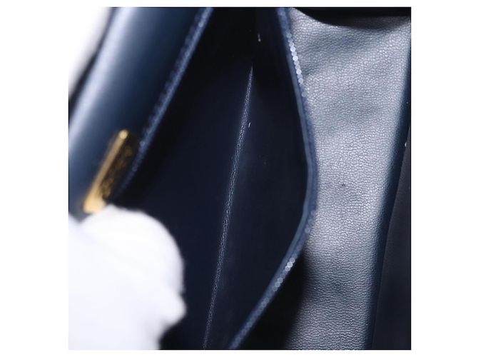 Chloé Chloe Chain Shoulder Bag Leather Navy Gold - vista 25