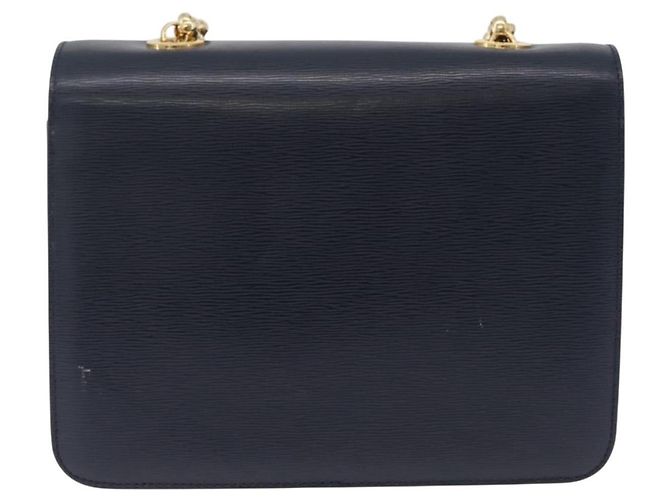 Chloé Chloe Chain Shoulder Bag Leather Navy Gold - vista 3