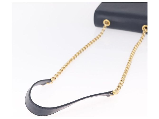 Chloé Chloe Chain Shoulder Bag Leather Navy Gold - vista 8