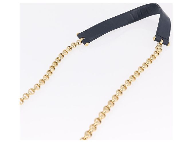 Chloé Chloe Chain Shoulder Bag Leather Navy Gold - vista 9