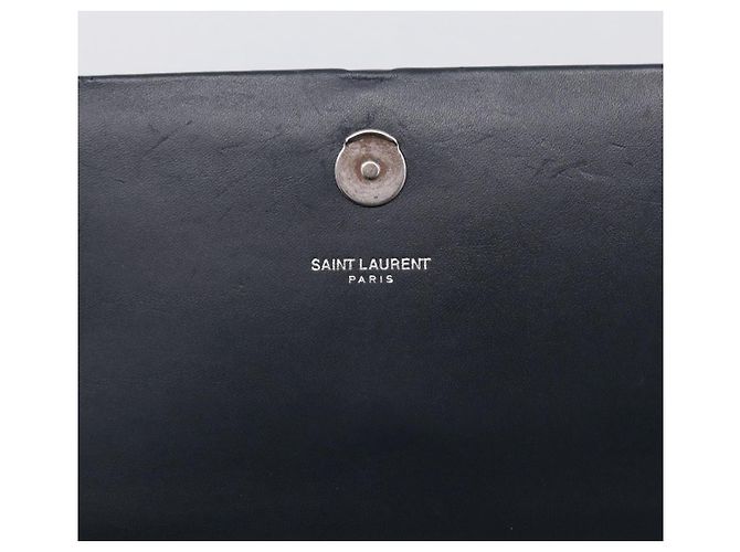 Autre Marque Saint Laurent Kate Chain Shoulder Bag Leather Navy Silver - vista 16