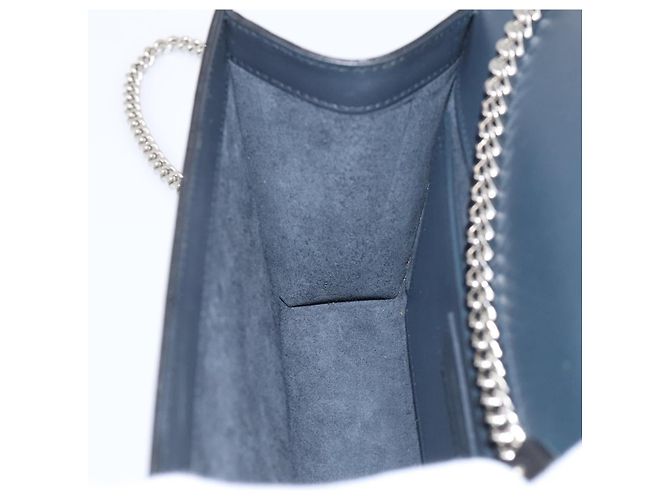 Autre Marque Saint Laurent Kate Chain Shoulder Bag Leather Navy Silver - vista 21