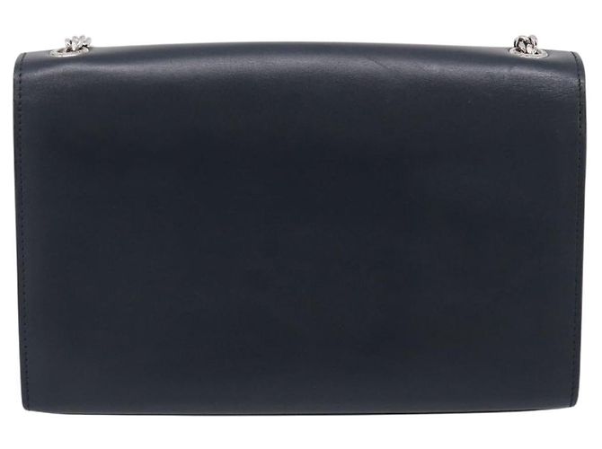 Autre Marque Saint Laurent Kate Chain Shoulder Bag Leather Navy Silver - vista 3