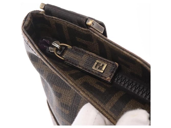 FENDI Zucca Canvas Shoulder Bag PVC Brown Black 7VA207 - vista 15