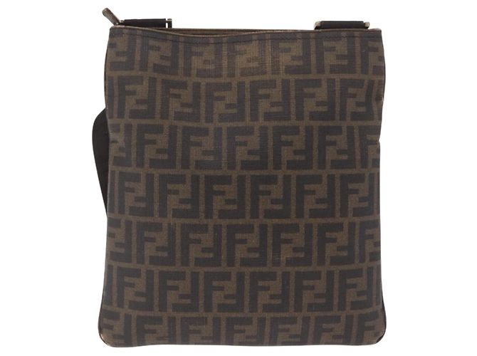FENDI Zucca Canvas Shoulder Bag PVC Brown Black 7VA207 - vista 3