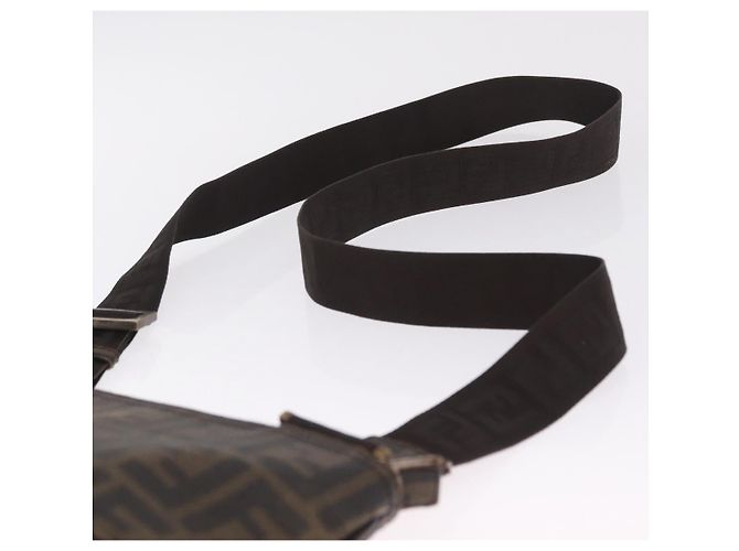 FENDI Zucca Canvas Shoulder Bag PVC Brown Black 7VA207 - vista 8