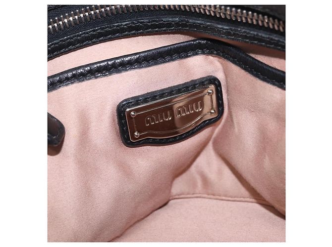 Miu Miu Matelasse Chain Shoulder Bag Leather Black Silver - vista 19