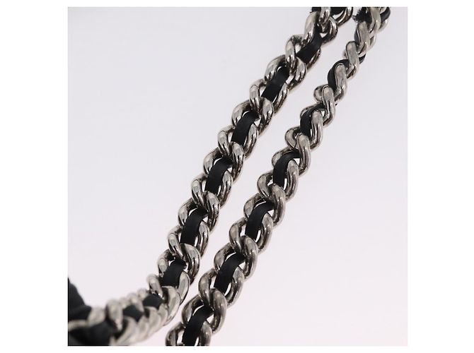 Miu Miu Matelasse Chain Shoulder Bag Leather Black Silver - vista 8