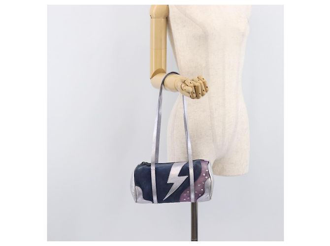 Miu Miu Hand Bag Suede Navy Silver - vista 22