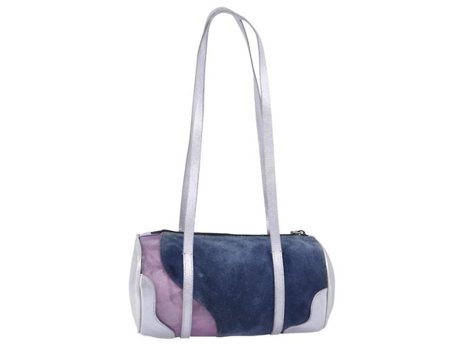 Miu Miu Hand Bag Suede Navy Silver - vista 3